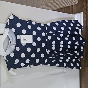 NWT mayoral girls size 10 blue and white polka dot dress
